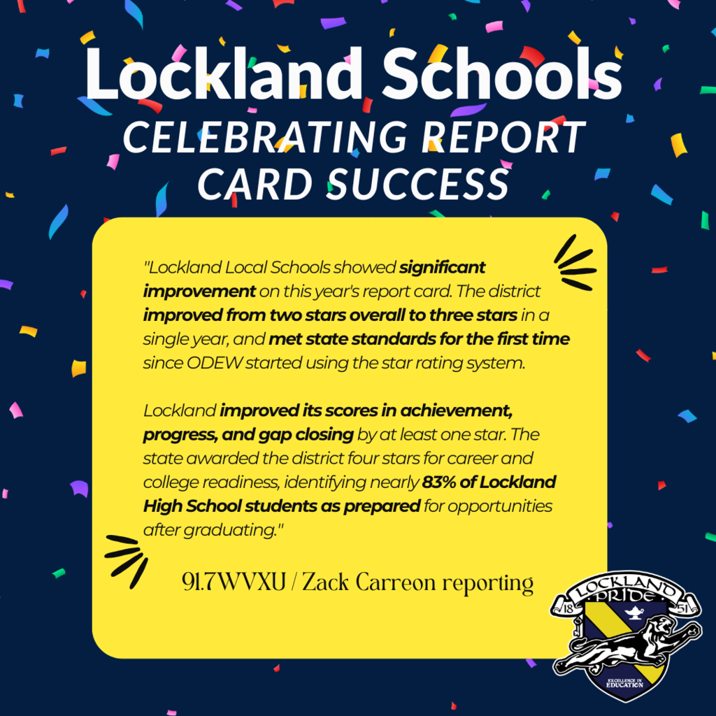 Lockland Schools celebrating report card success graphic