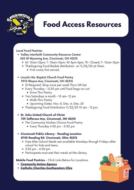 food resources flyer for food distribution