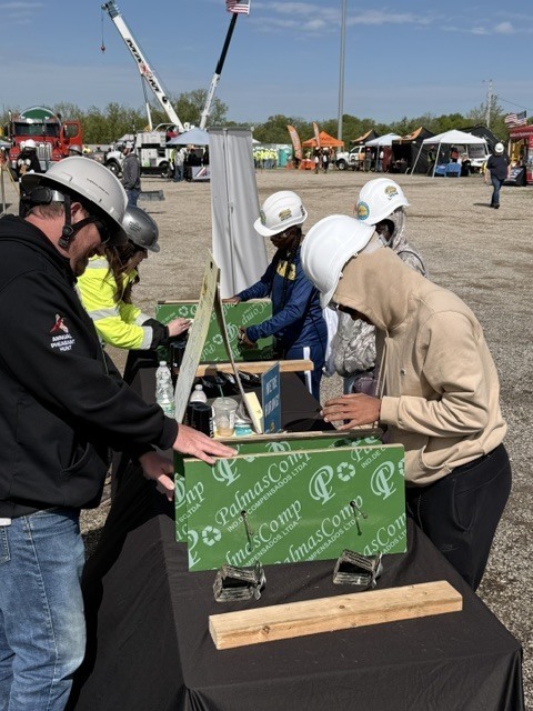 student working on a construction project