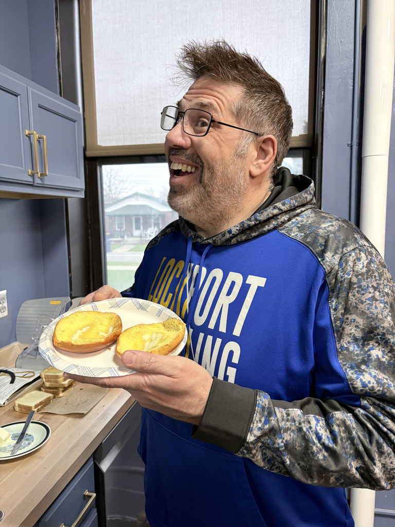 Mr. Penna waiting for breakfast