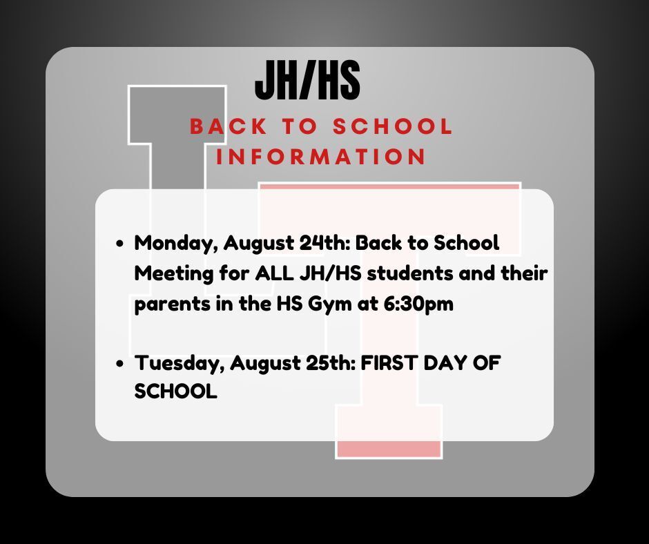 JH HS Back to School Info