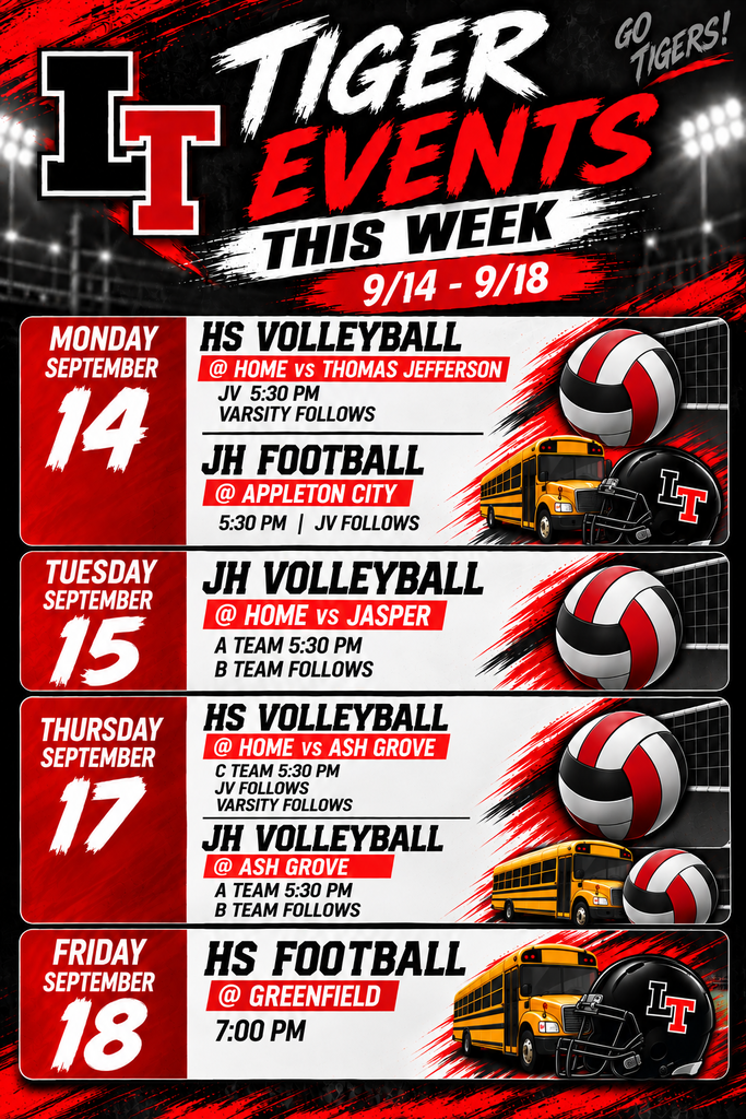 Tiger Events 9/14-9/18