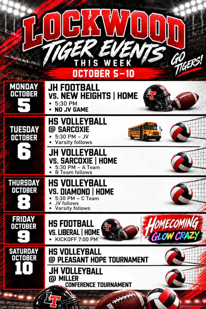 Tiger Events Week of 10/5