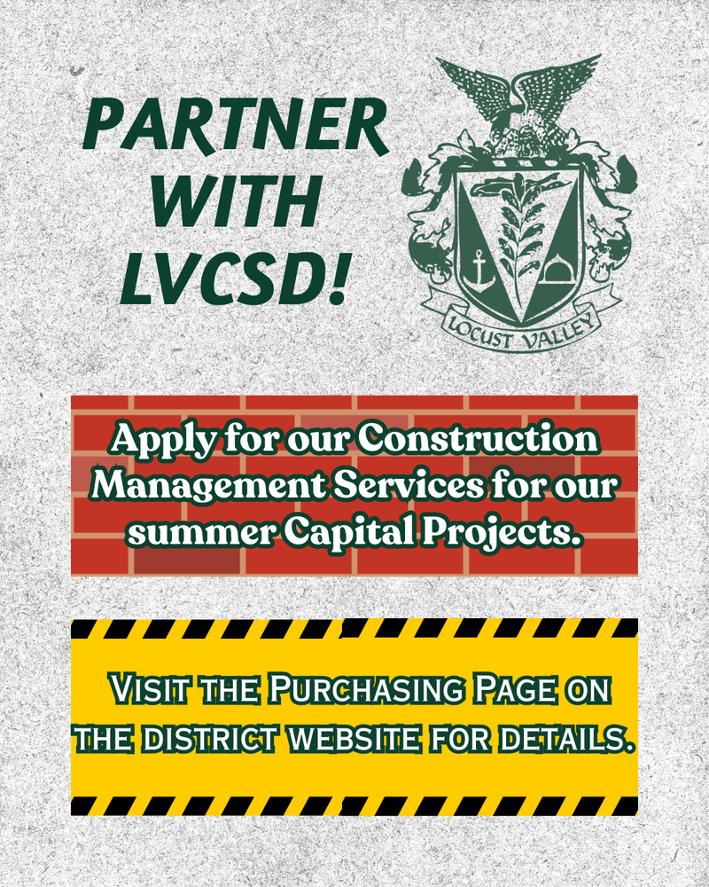 Partner with LVCSD! Apply for our Construction Management Services for our summer Capital Projects. Visit the Purchasing Page on the District website for details.