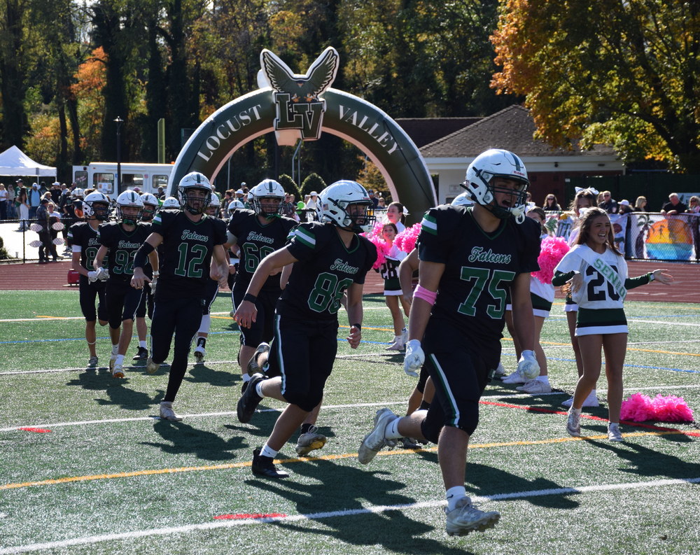 The Locust Valley High School varsity football team took the field for their homecoming game.