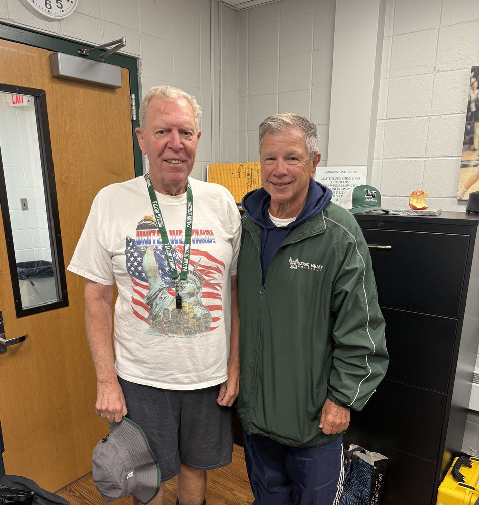 1. Locust Valley’s new football coaches Joe Knoll (left) and Rob Perpall (right) joined the Falcons staff this fall, bringing decades of experience to the team.