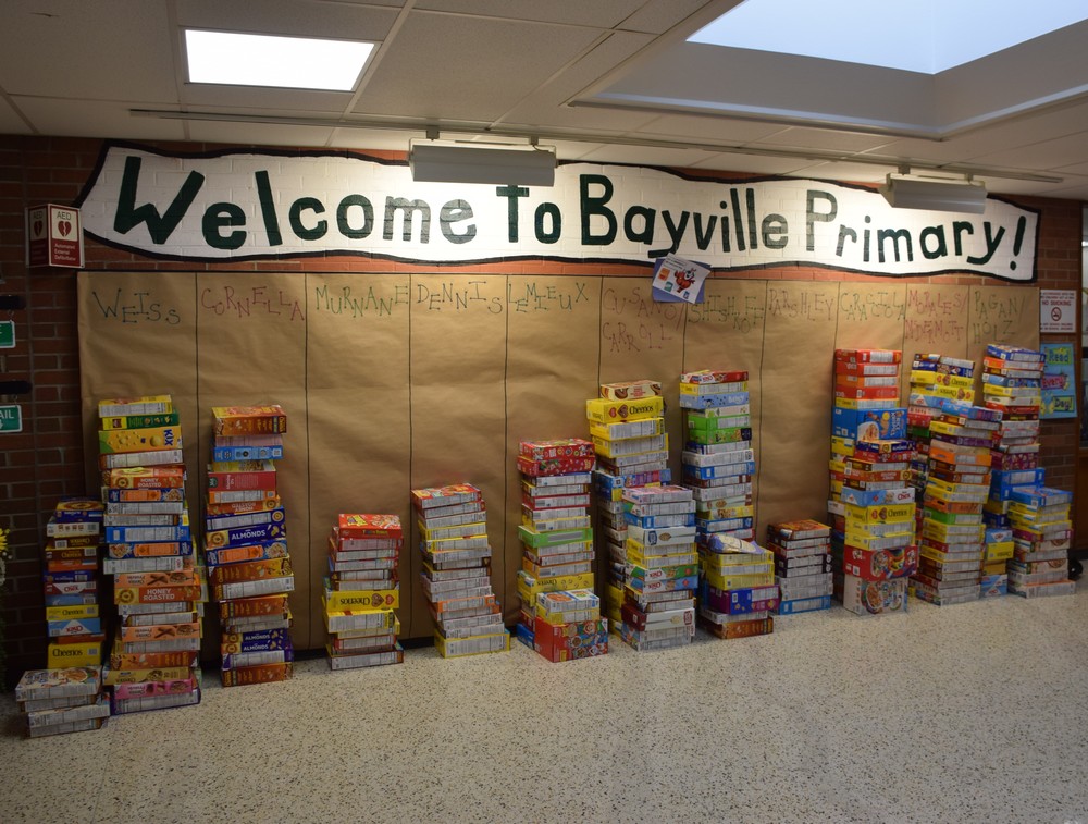 Bayville Primary School donated over 350 boxes of cereal as part of Pack the Pantries.