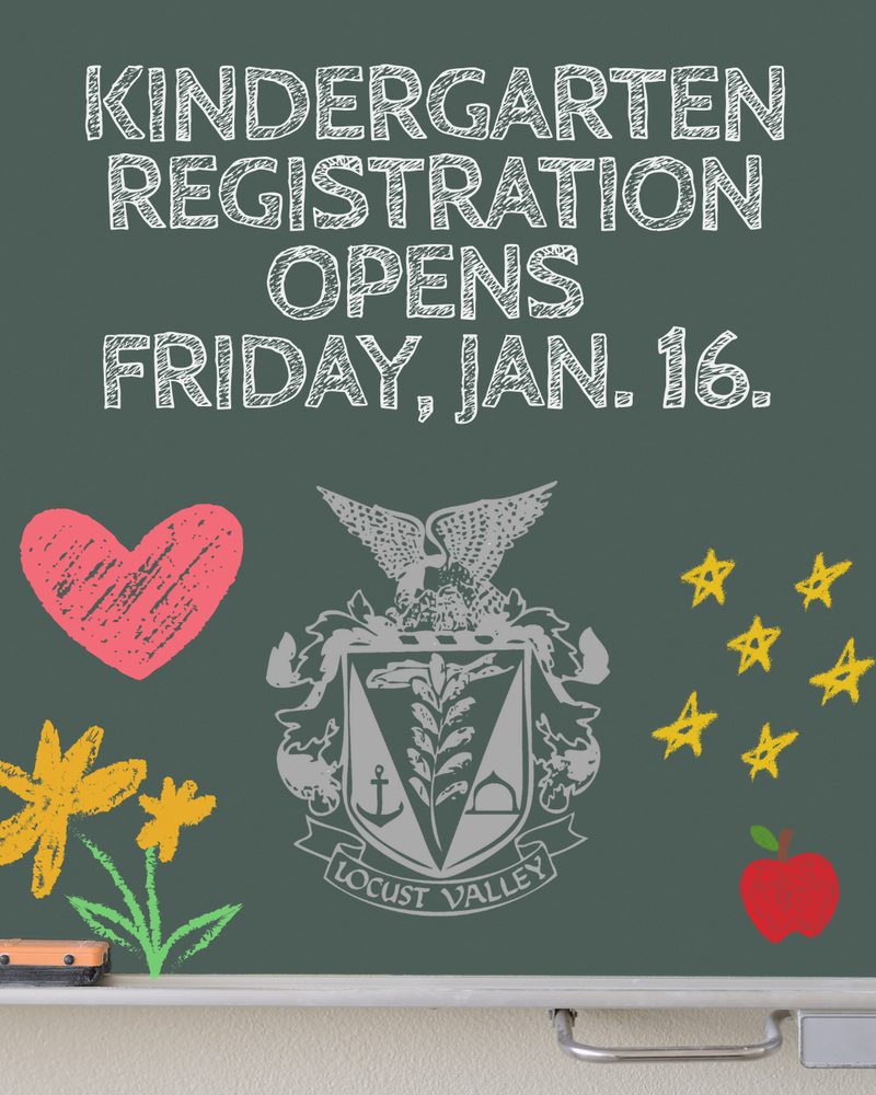 Kindergarten Registration opens Friday, Jan. 16.