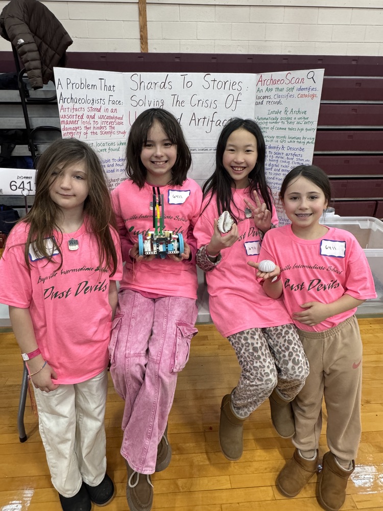 Bayville Intermediate School robotics team Dust Devils members Madison Kilkenny, Elisabeth Casey, Alivia Chi and Scarlet Valderrama took home the Rising Star Award from the FIRST Lego League qualifiers on Feb. 22.