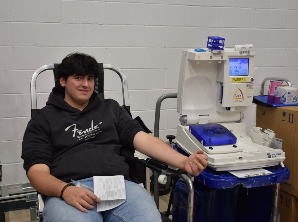 LVHS student prepares to give blood at the drive on Dec. 5.