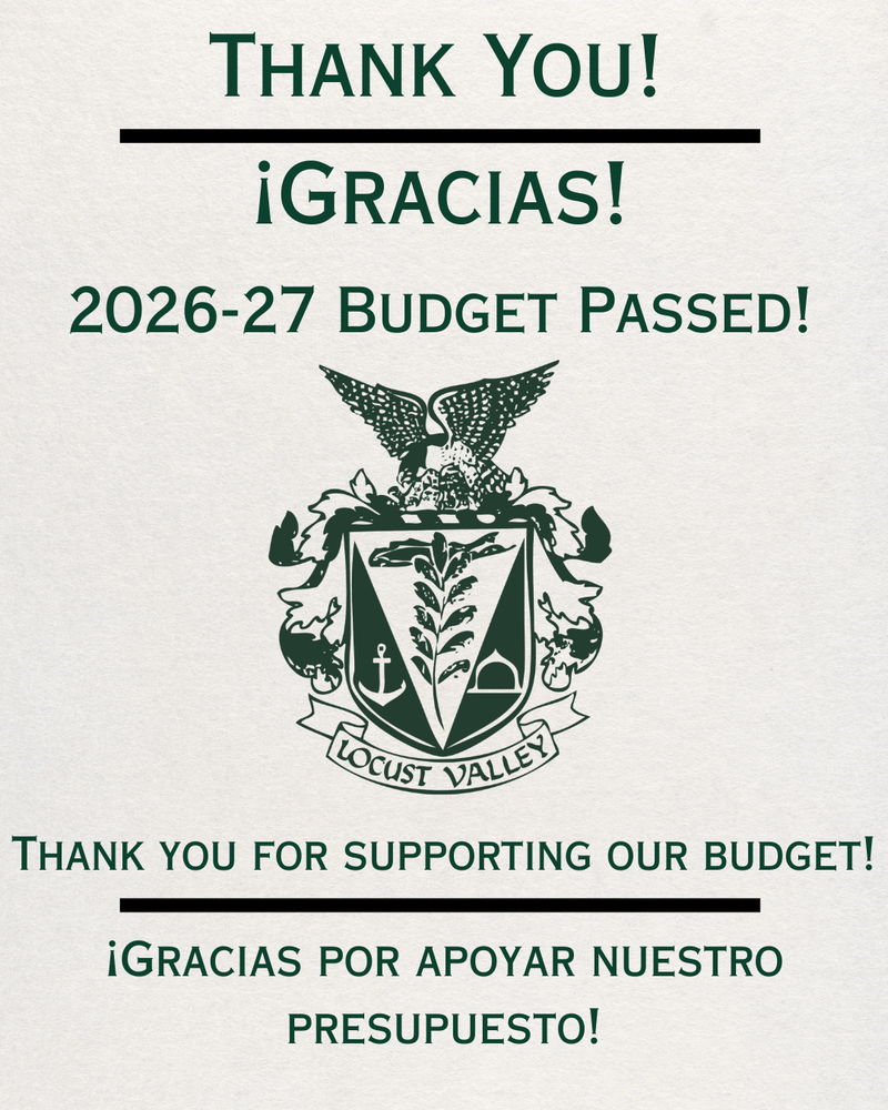 Thank You! Gracias! 2026-27 Budget Passed! Thank you for supporting our budget! Gracias por apoyar nuestro presupuesto!