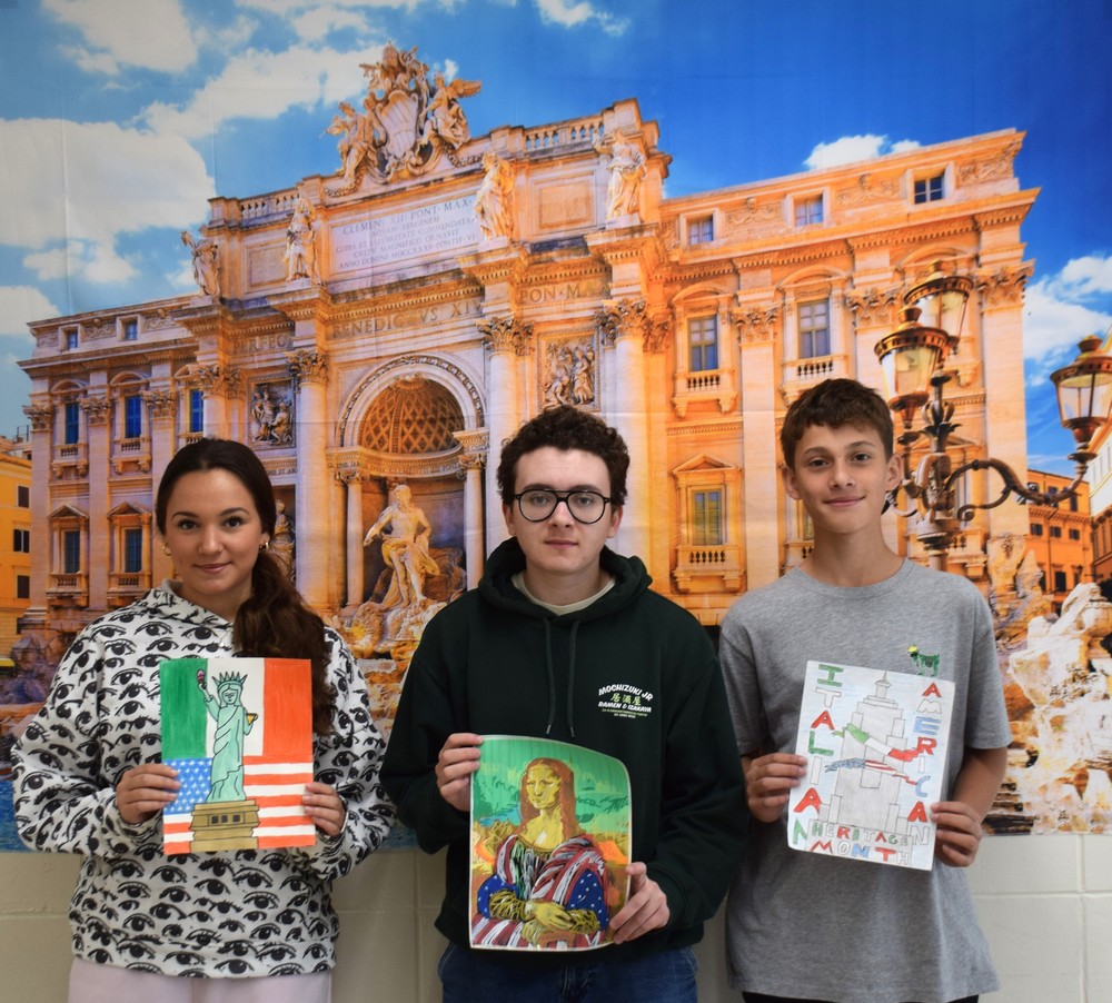 LVMS/HS poster contest winners Eva Jaszczuk, Tobias Lamb and Joseph Jaszczuk.