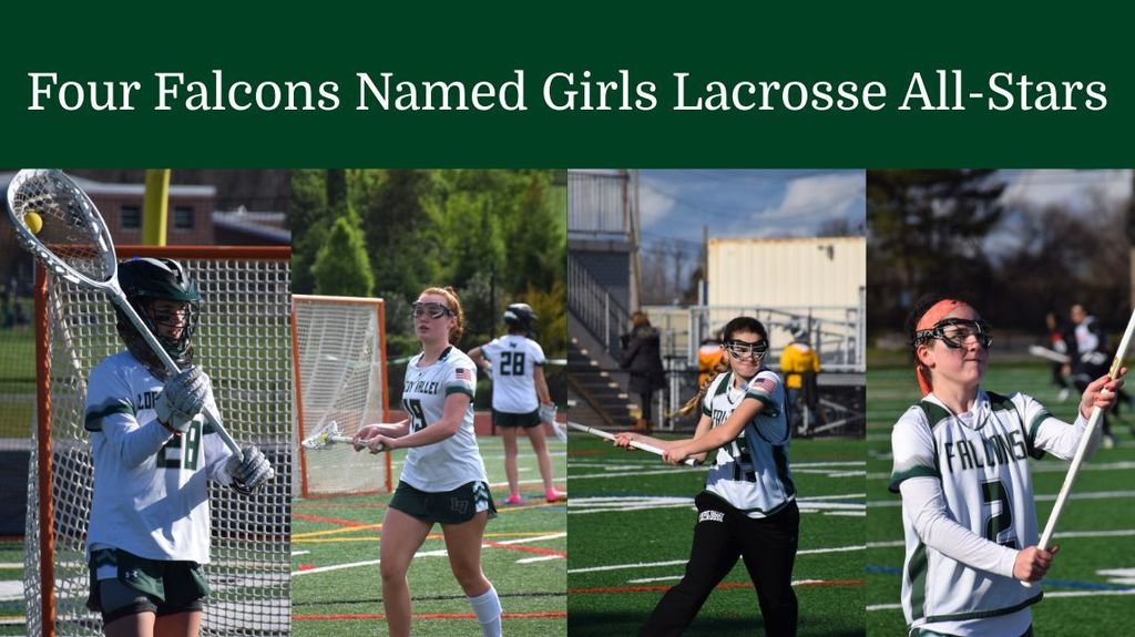 1)	Locust Valley High School girls lacrosse players Emery deLauzon, Katherine Nabet, Elizabeth Vitale and Tessa Matozzo (left to right) were named to the NYSSWA All-Star team for 2025.