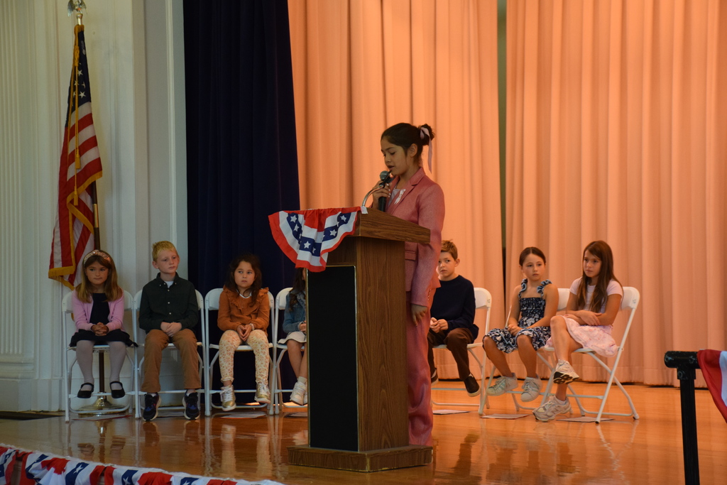 A Bayville Intermediate School student council member speaks about her ideas for the school.