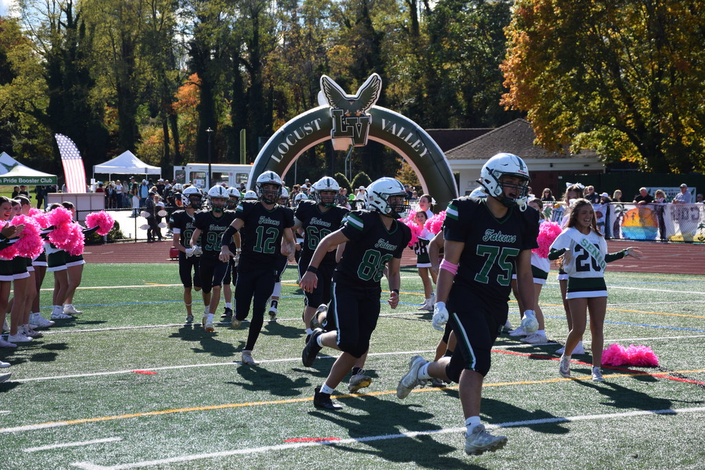 The Locust Valley High School varsity football team took the field for their homecoming game.