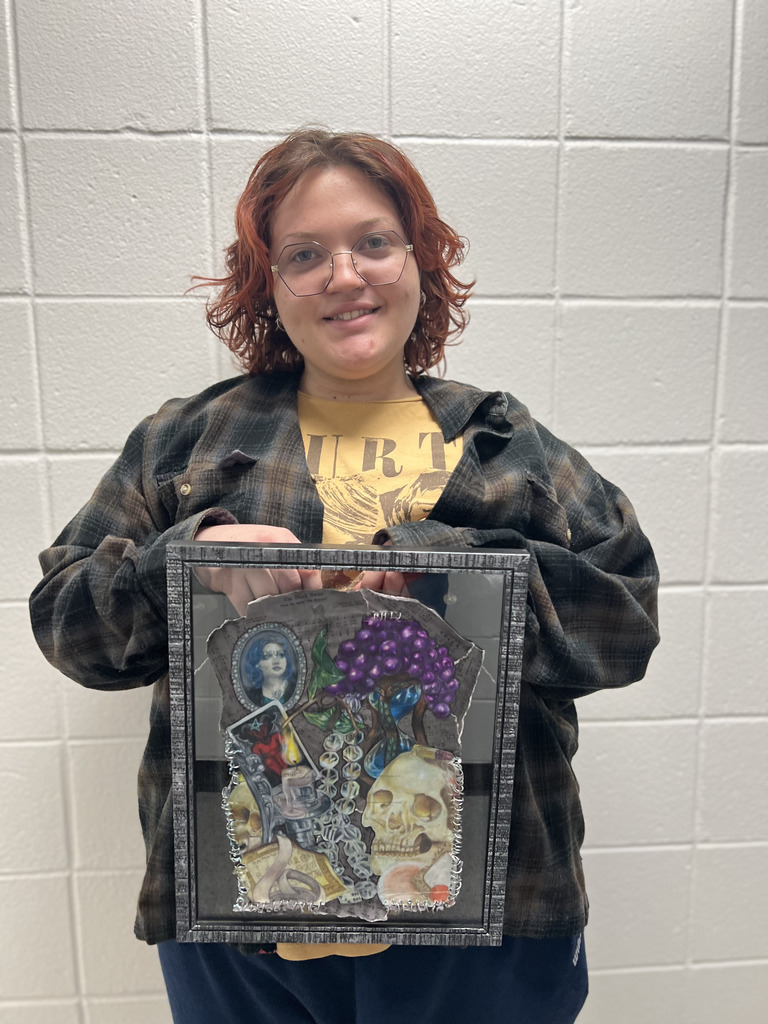 Senior Evie Bergman with her work “Untitled.”