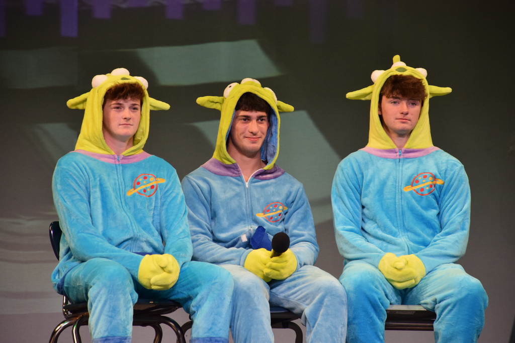 LV students dressed as aliens wait to say Tequila from the titular song.