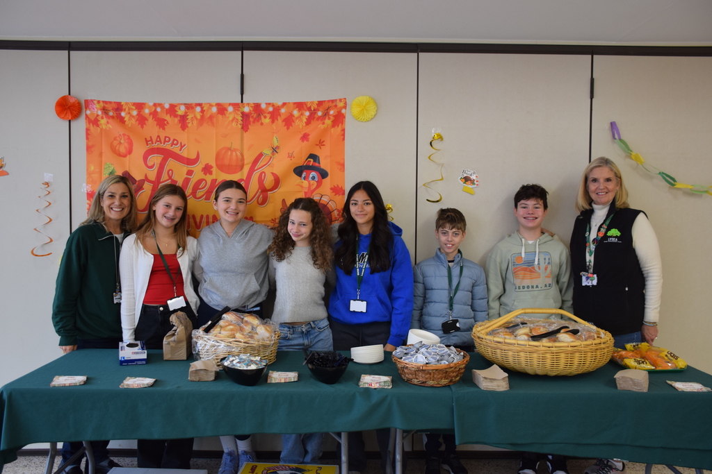 Middle School students prepare for Friendsgiving activities.