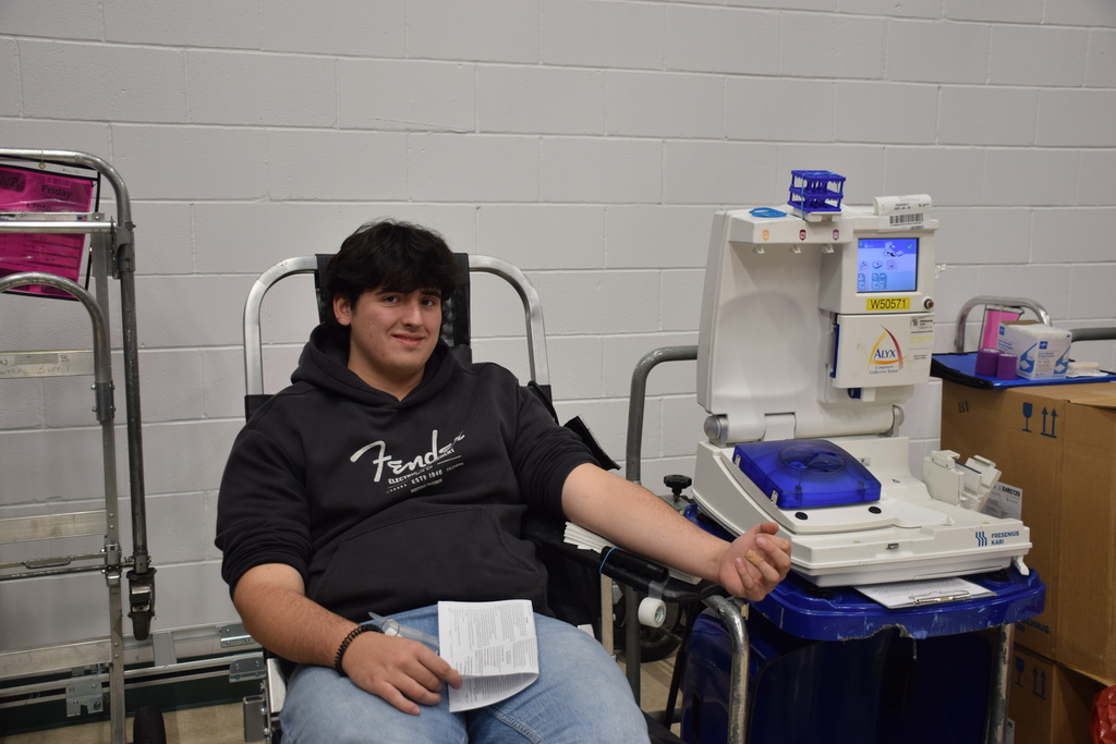 LVHS student prepares to give blood at the drive on Dec. 5.