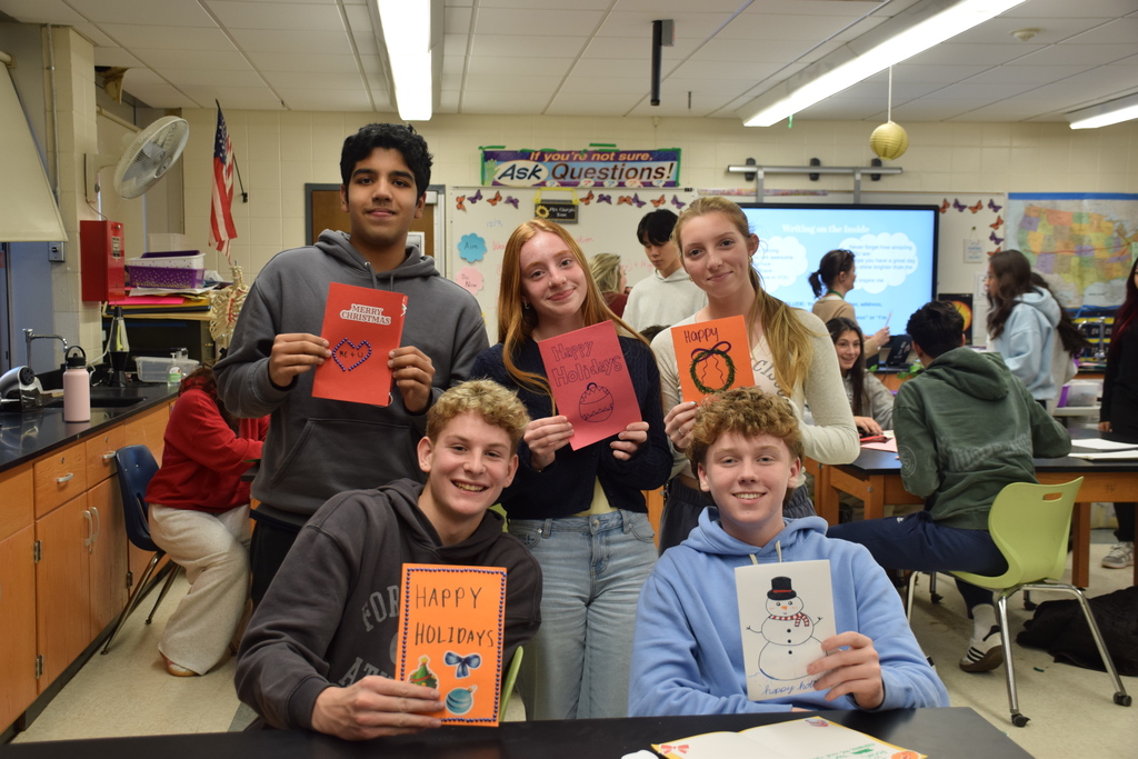 Locust Valley High School students worked with Cards for Hospitalized Kids to spread positivity to children throughout the country before the holidays.