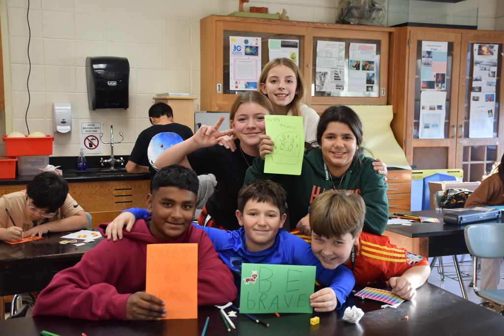 Locust Valley Middle School students took part in the efforts to lift spirits of sick children.