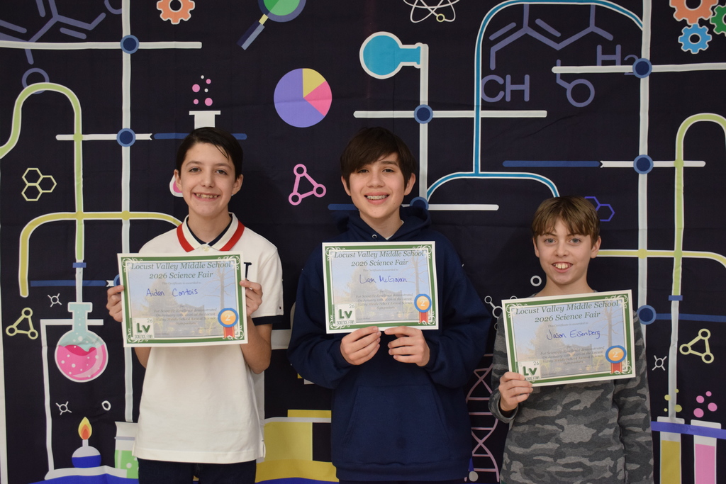 Aidan Contois, Liam McGovern, Jason Eisenberg earned second place for “How Do Autoinducers Affect Aliivibrio Fischeri?”