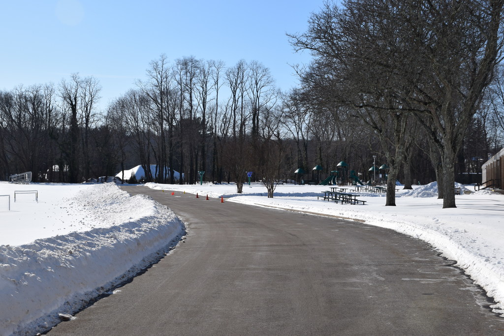 The grounds crew cleared the AMP driveway.