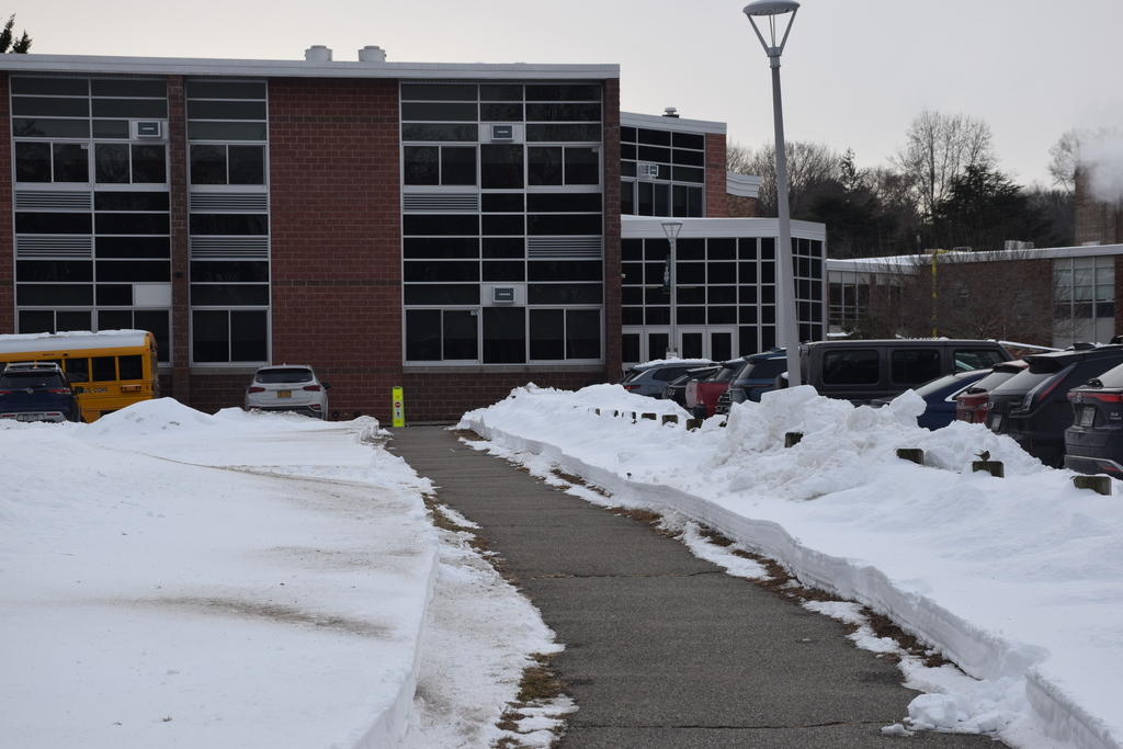 The walkway cleared at the MS/HS.