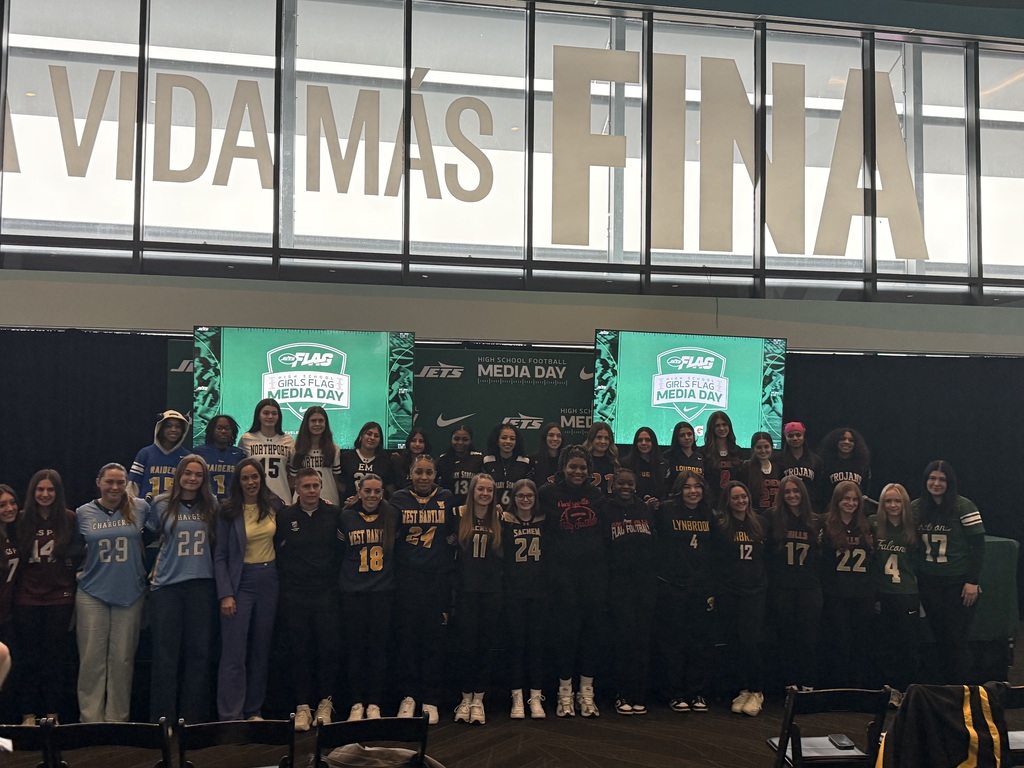 Morgan Sullivan, Sophia Georgiopoulos and Michael Gilbert joined members of over 100 other girls flag football programs from New York and New Jersey.