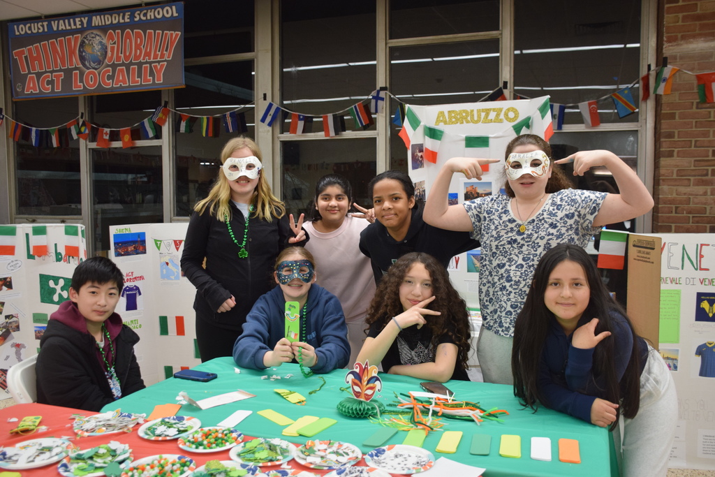 Middle schoolers create carnivale masks at LVMS/HS International Night 2026.