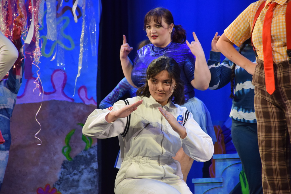 Sandy Cheeks practices her karate.