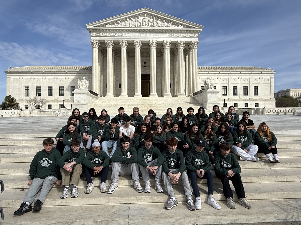LVMS eighth graders at the US Supreme Court during the 2026 Washington, D.C. trip.
