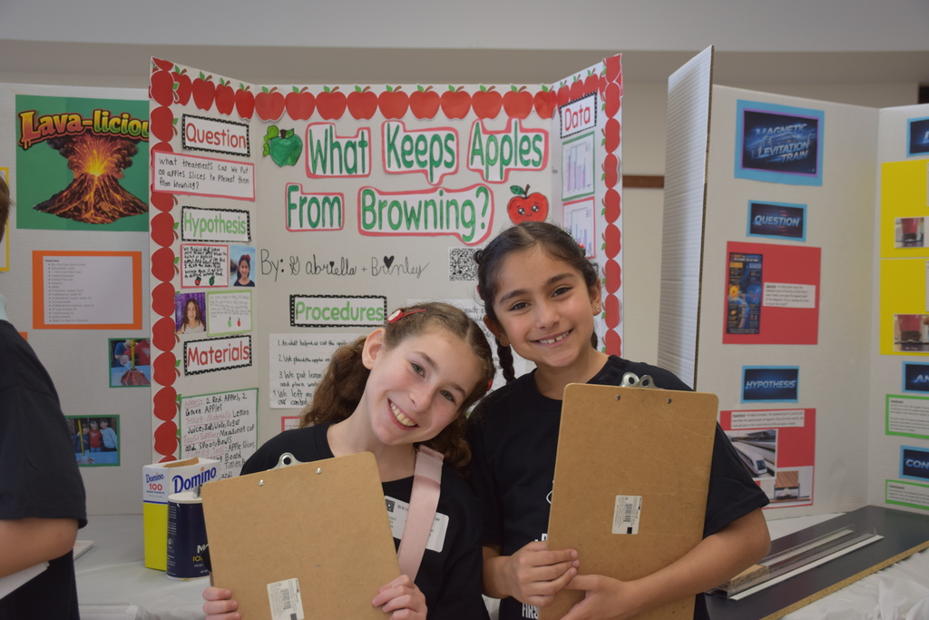 BI's Brinley Lorner and Gabriella Querni won third place for their project: "How Do You Keep an Apple from Turning Brown?"
