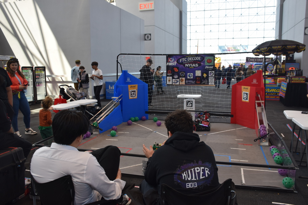 Team Kuiper members traded tips and tricks with some of the other top teams in the Long Island and metro area at the robotics table.