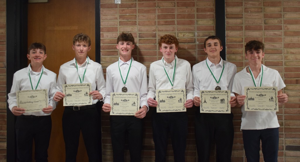 LVHS students celebrate their entry into the World Language Honor Society in 2026.