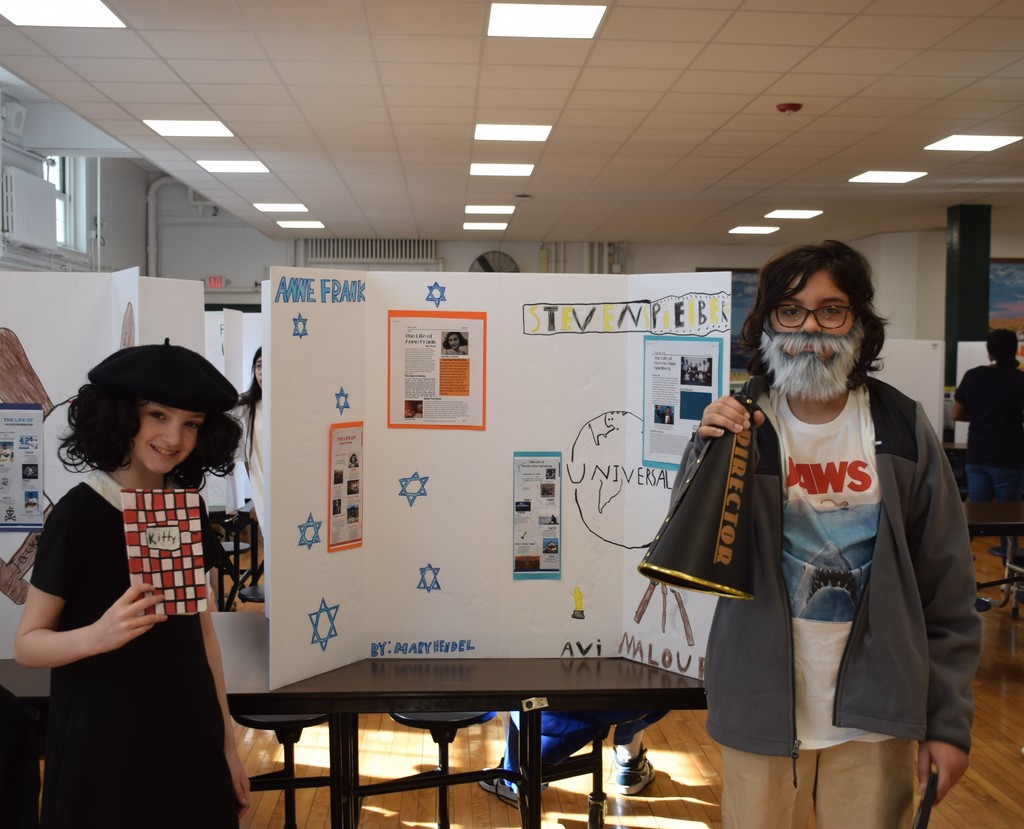 Mary Wendel as Anne Frank and Avi Malouf as Steven Spielberg welcomed family, friends and school administrators to their table.