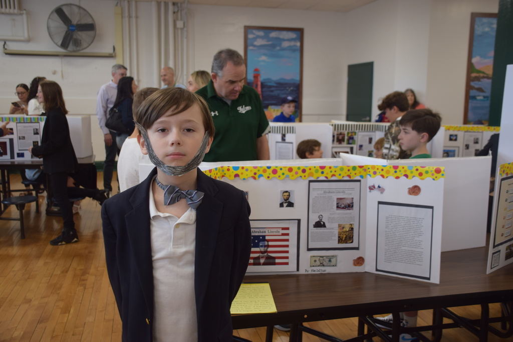 Max Del Pizzo dressed up as Abraham Lincoln and taught his classmates about his life and legacy.
