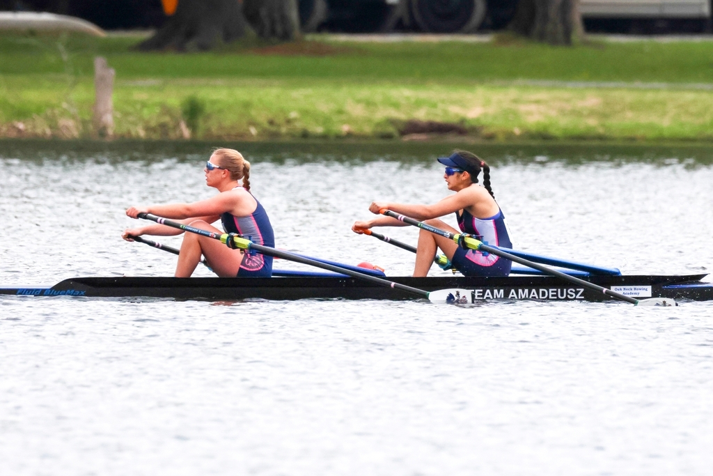 Izabella Watson and her Oak Neck Rowing Academy squad rowed its way to first place in the girls varsity quadruple sculls.