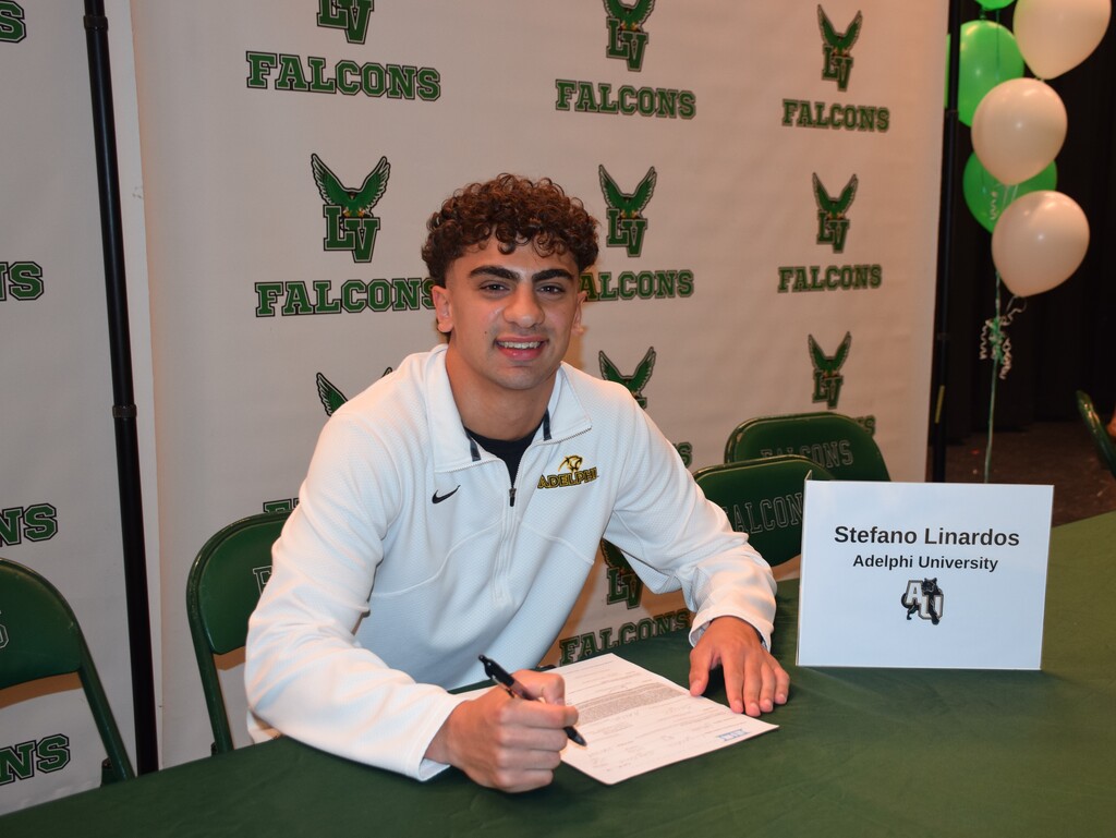 Stefano Linardos at college signing day 2026.