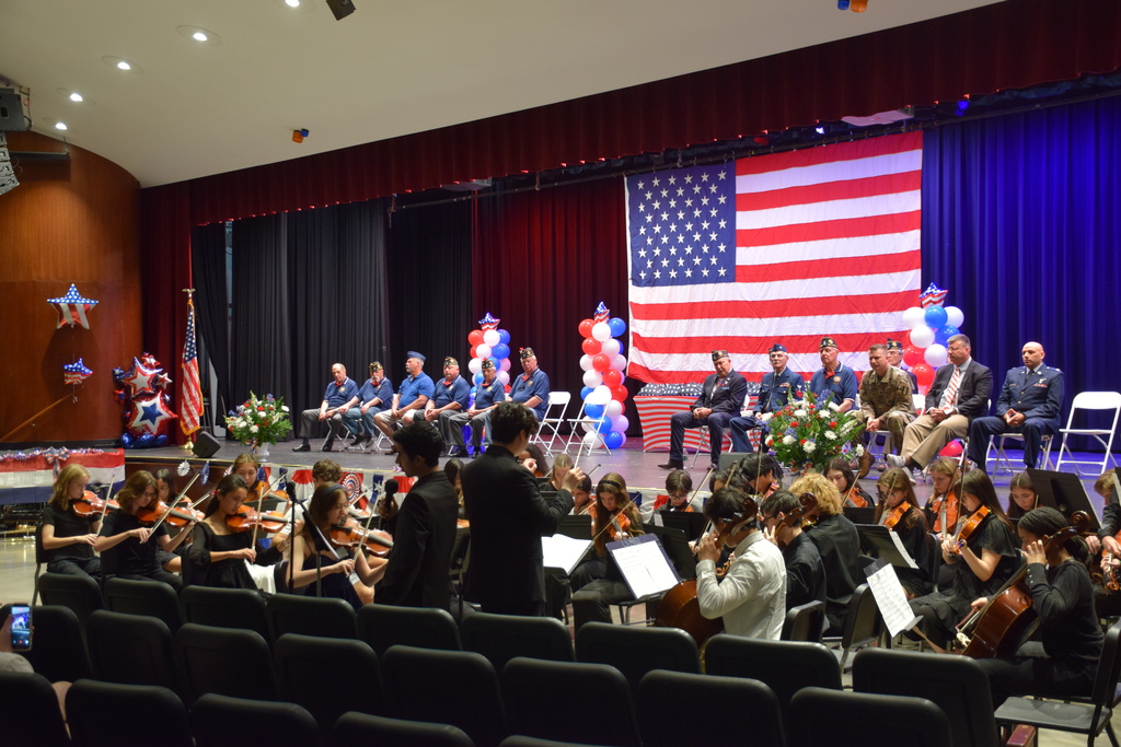 The Locust Valley High School orchestra played while student Mohammed Hashmi recited “The Gettysburg Address.”