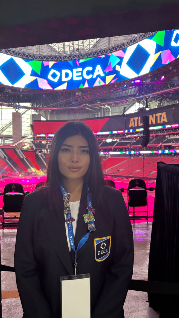 Locust Valley High School junior Chelsy Arrata at the 2026 DECA International Career Development Conference in Atlanta.