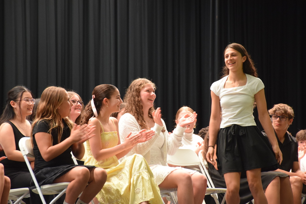 LVMS students cheer on their class as she accepts an award on Awards Night 2026.