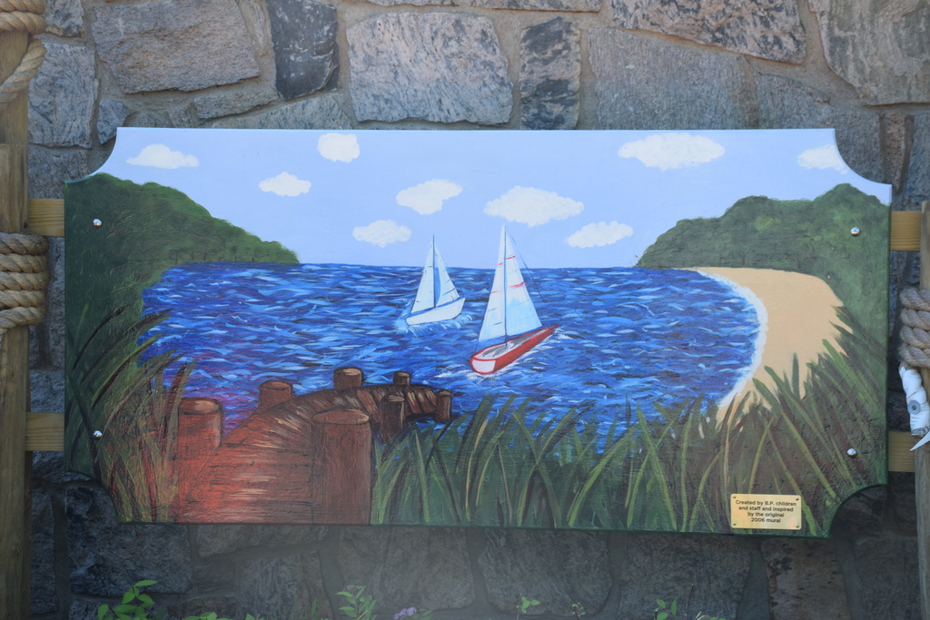 The new mural depicts the beauty of the Village of Bayville, and every student in the school had the opportunity to contribute to it.