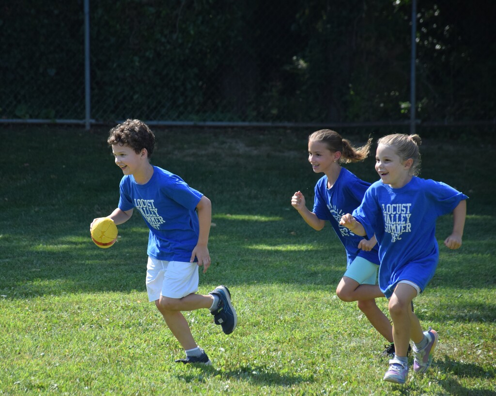 Summer recreation campers run around at Bayville Primary.