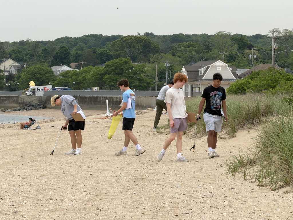 Locust Valley High School students did their park to make sure Stehli Beach is ready for the summer.