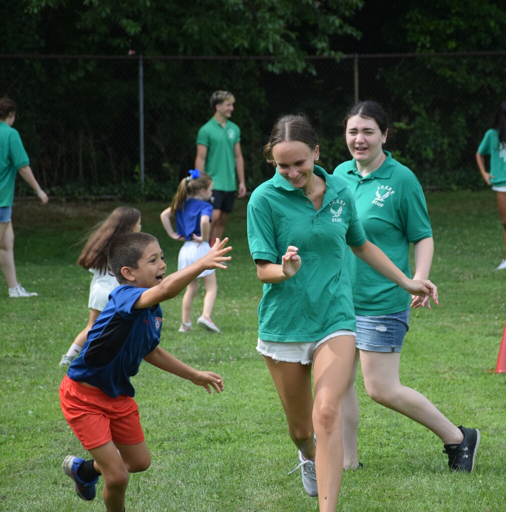 Summer Recreation campers and counselors play capture the flag at Fitness Fun Day 2026.