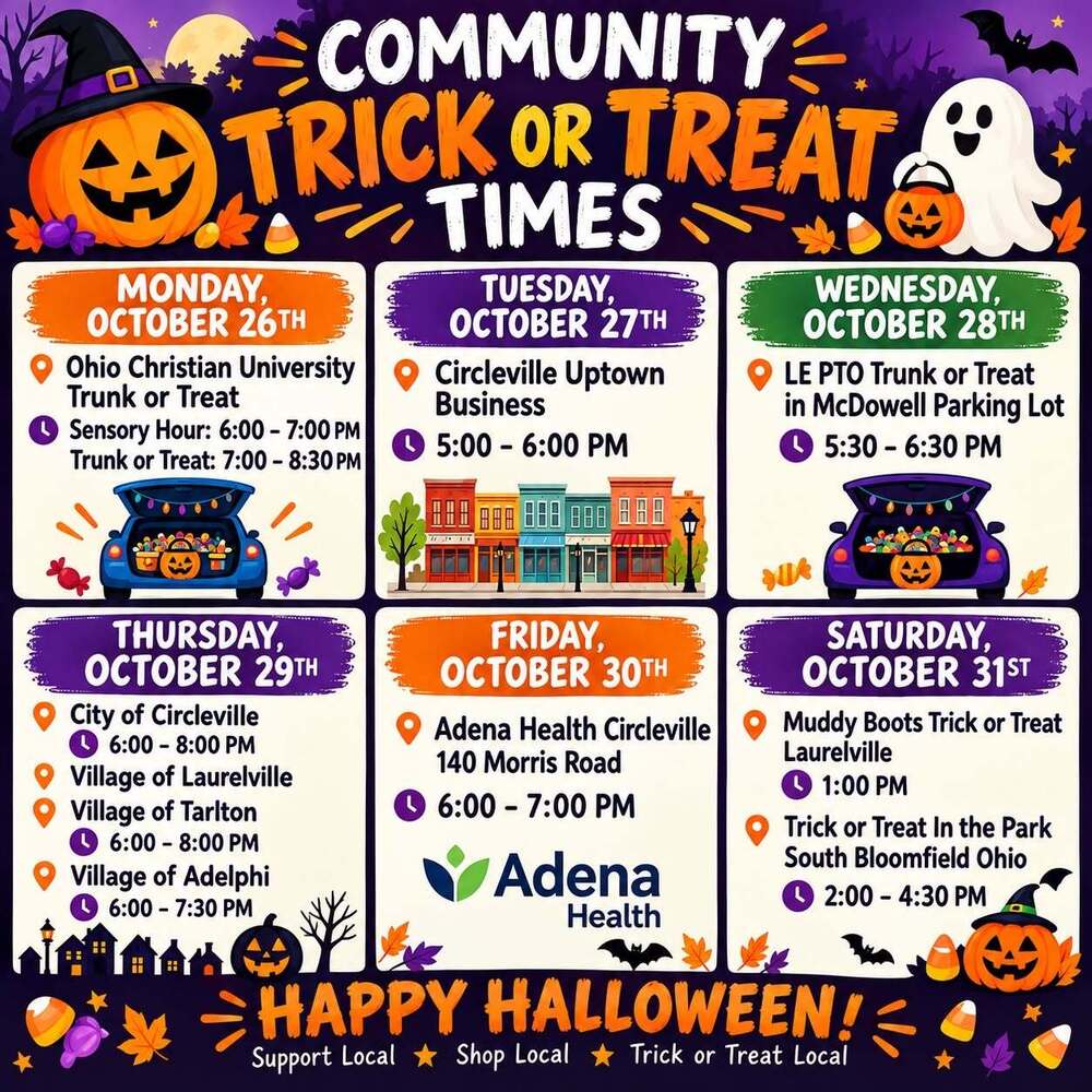 Local Trick or Treat Times
