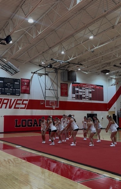 Cheerleaders practicing