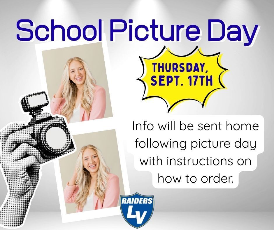 School Pictures will be taken on Thursday, 9/17th
