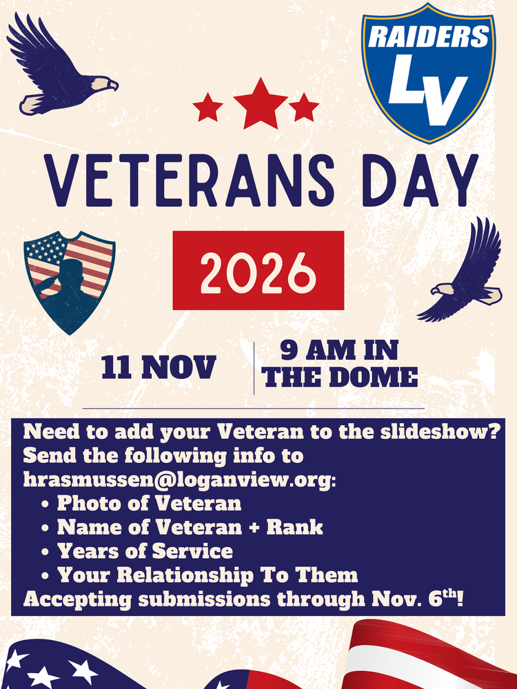 Veterans Day 2026 11 Nov 9 AM in the Dome. Information on how to email Veteran information if wanting to include in slideshow.